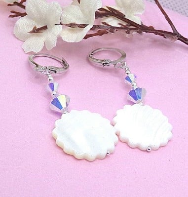 Shell and Crystal Earrings