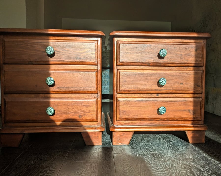 2x Upcycled Bedside Cabinets