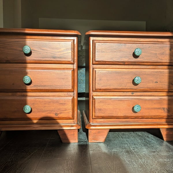 2x Upcycled Bedside Cabinets