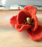 Handmade felted wool flower pin brooch - Image 2