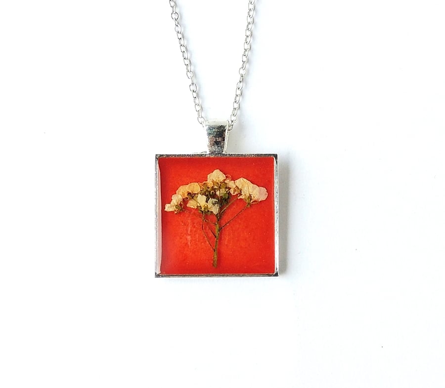 Orange Flowers Necklace - SALE (792)