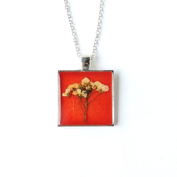 Orange Flowers Necklace - SALE (792)