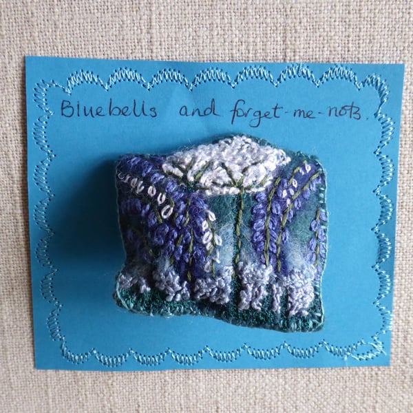 embroidered felted brooch