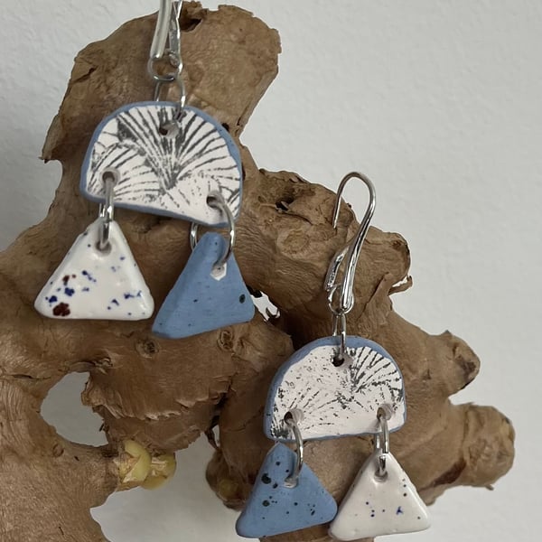 Ceramic earrings- silver clasps 