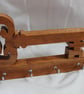 Wooden 'Key' Wall-Mounted Key Rack – Cherry with Silver Hooks - Image 1