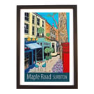Surbiton Maple Road travel poster print by Susie West