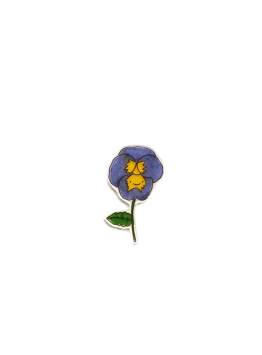 blank card - handmade pansy flower card