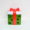 Hand-Painted Christmas Gift Tea Light Holder -Green Ceramic Christmas Decoration