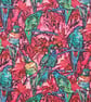 Pink, Green, Blue & Black Liberty Parrot Print Fabric Necklace - Sonny James - Image 4