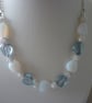 CHUNKY SKY BLUE, WHITE OPAL AND SILVER NECKLACE.   - Image 1