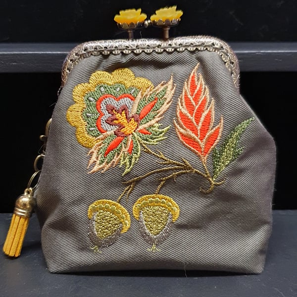  Jacobean Autumn Acorns purse.