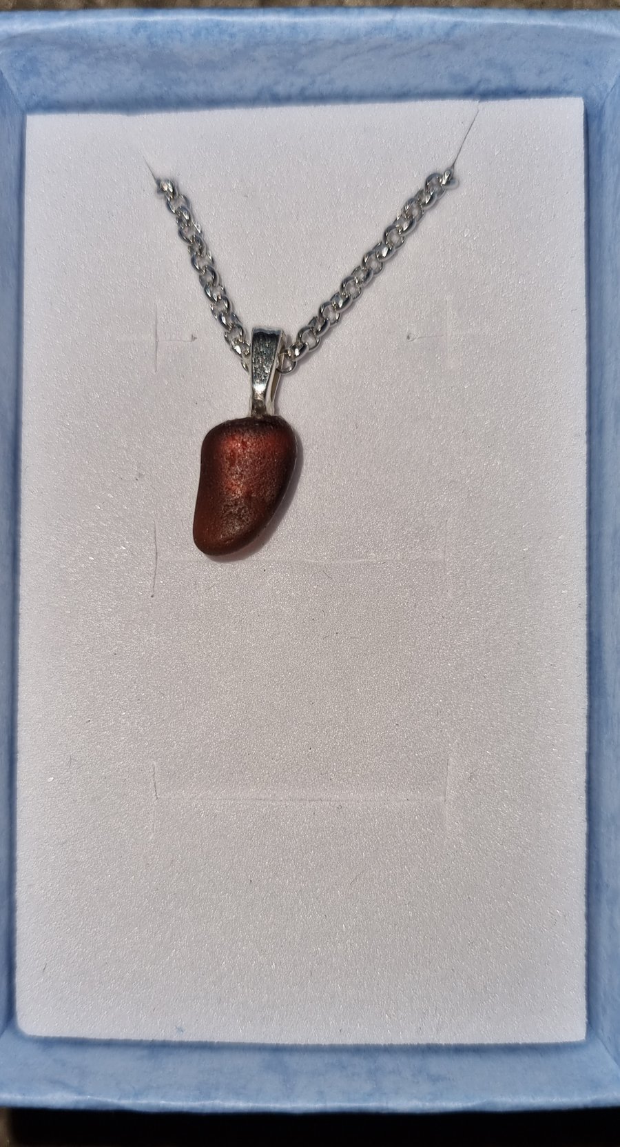 Amber seaglass pendant