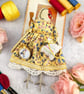 Sappho,  A Tiny Hand Embroidered Goldfinch Folk Art Doll - Image 2