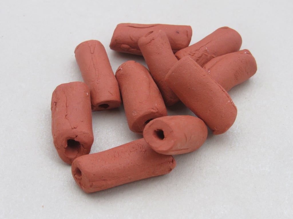 10 Medium Unglazed Terracotta Ceramic Tube Beads