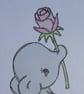 Elephant Holding A Rose Blank Card - Image 8