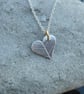 Art Clay Silver Heart Pendant With Leaf Pattern - Image 2