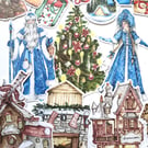 Vintage Christmas die cuts, ephemera card topper embellishments