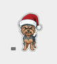 Unique Funny Christmas Sticker Xmas Decal For Adults - Yorkie Dog
