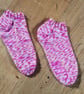 Pink Hand Knit Bamboo Trainer No Show Socks  - Image 1