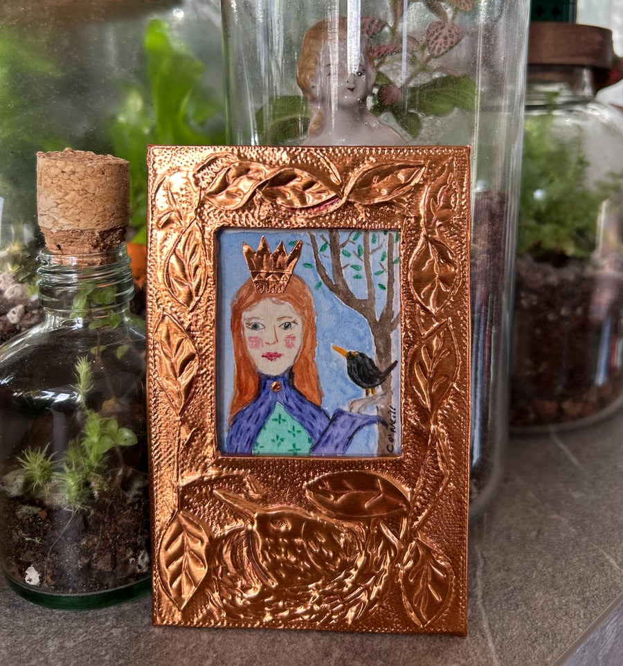 Framed Original Watercolour Painting - Copper frame - Princess Clara 