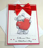 Cute bear handmade Valentine's Day card - Image 2
