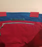 Tote Bag, Hot Pink and Blue with Lace Flowers - Image 4