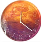 Hand Painted Customised Wall Clock Indoor 25 cm Silent Quartz Clock Gift Idea