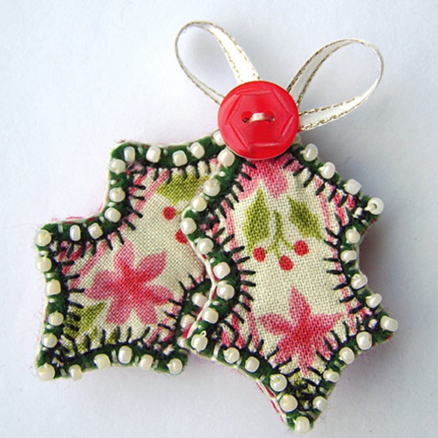 Christmas Holly Brooch