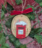 Robin and post box hand-painted Christmas decoration - Image 7