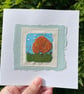 Autumn tree embroidered 'mini art' card