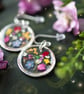 Real Flower Earrings - Flower Confetti - Sterling Silver Pressed Flower Earrings