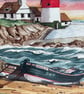 Lighthouse on a rugged seashore Fathers day card - Image 4