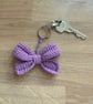 Purple Bow Crochet Keyring - Image 2
