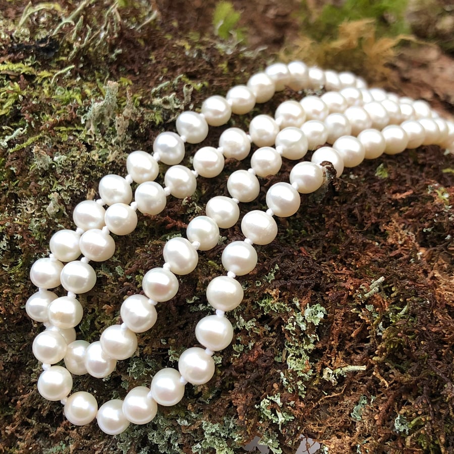 5-6mm white freshwater pearl necklace -00001048