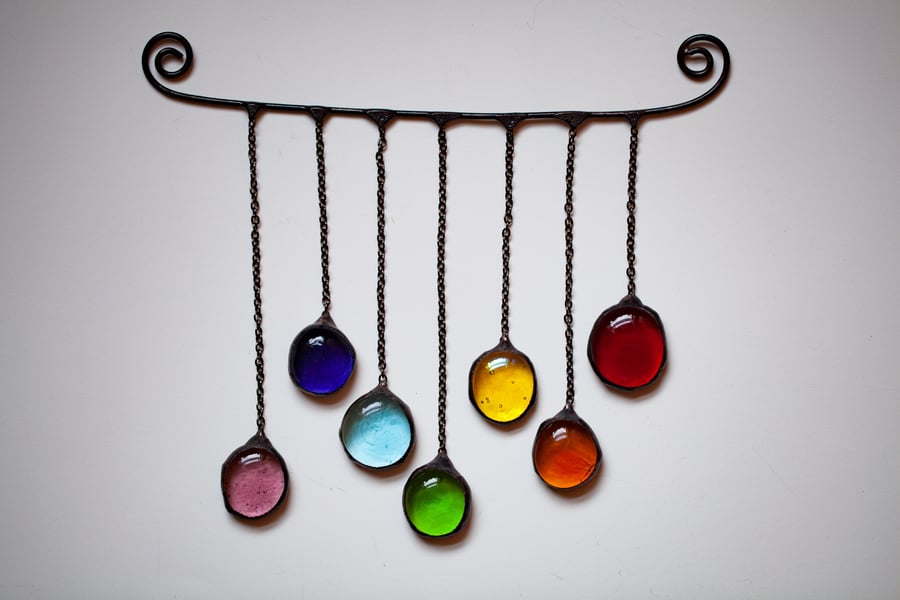 Small rainbow stained glass sun catcher
