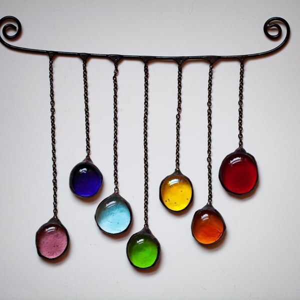 Small rainbow stained glass sun catcher