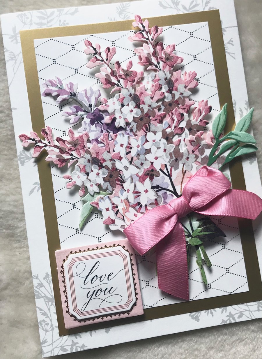 Luxury Handmade 3D Love You Card