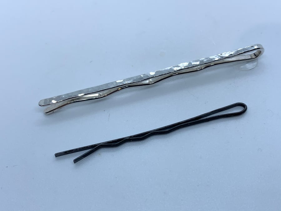 Sterling Silver Hairpin, Hammer Texture, 100% Handmade. 60mm