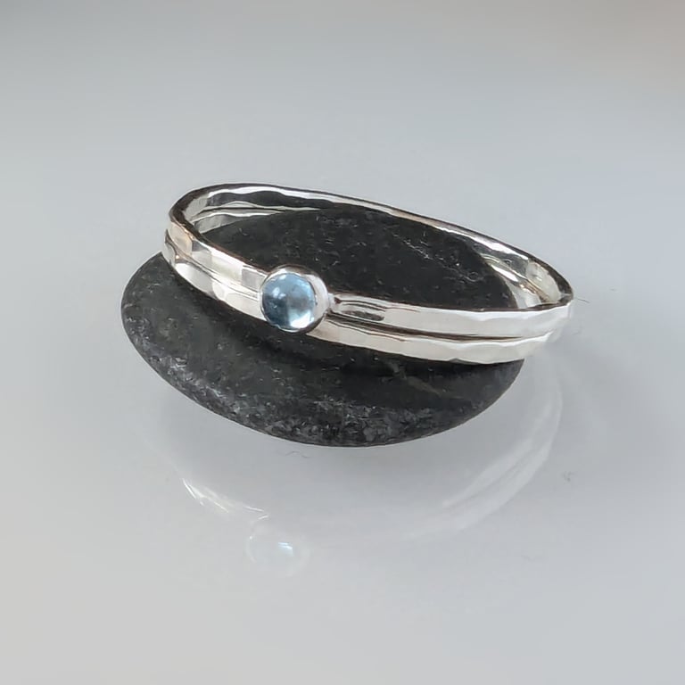 Sterling Silver topaz ring, Handmade Urban Design Jewellery