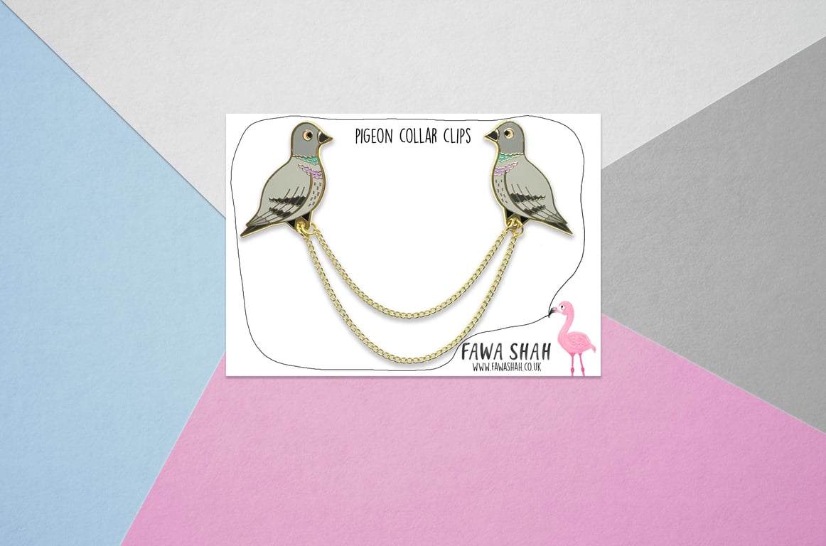 Pigeon Collar Chain - Hard Enamel Pin - Jewellery