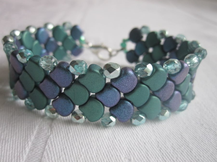 Green & Blue Dragon Scale Bracelet