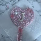 Handheld Glam MIrror Initial-J