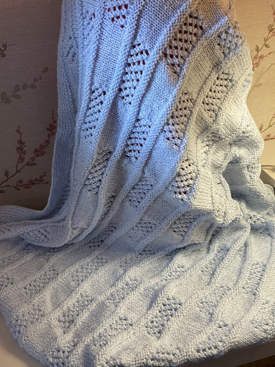 Hand knitted baby blanket