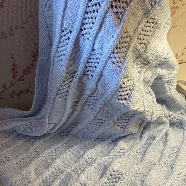 Hand knitted baby blanket