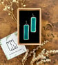 Handmade Ceramic Drop Earrings: Sea Blue Crackle Glazed Clay, Hypoallergenic Hoo - Image 2