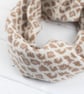 Leopard knitted cowl - cream - Image 2