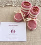 October Birthstone Baby Booties – Hand Knitted Pink & Cream Keepsake Gift
