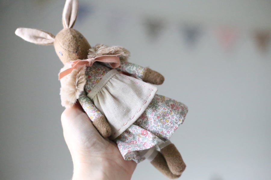 Tiny Heirloom Bunny- ornament size
