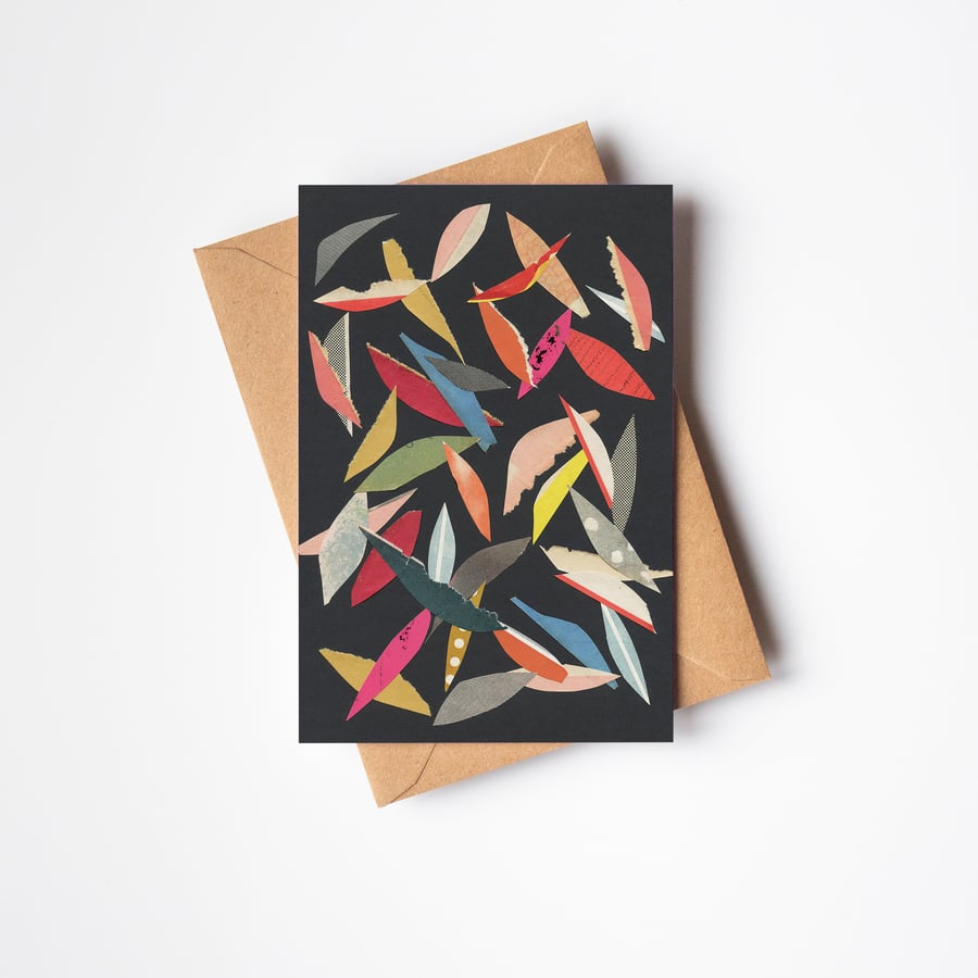 Abstract Botanical Greeting Card - Falling Leaves