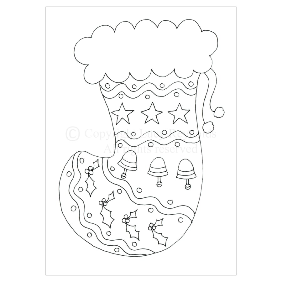 Colour-me-in Stocking Card
